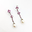 Earrings Dangle Dangle .20ctw Round Diamonds .75ctw Pink Sapphire 14kw 57x10mm 8.62g 125120003