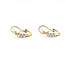 Earrings 3-Stone 0.42ctw Round Diamonds 14ky 20.5mm x 2.88mm 4.4g 225110046