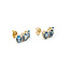 Earrings Stud 3-Stone .04ctw Round Diamonds 2.00ctw London Blue Topaz 14ky 16x6mm 3.43g 125110143