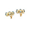 Earrings Stud 3-Stone .04ctw Round Diamonds 2.00ctw London Blue Topaz 14ky 16x6mm 3.43g 125110143