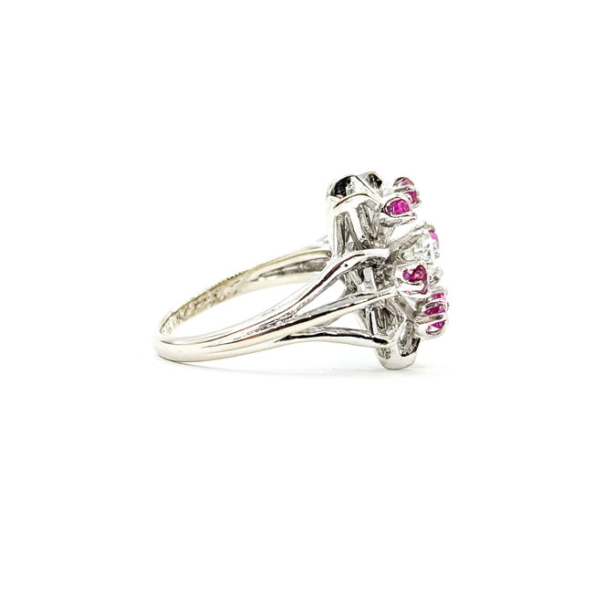 Ring Starburst .30ct Round Diamond .20ctw Ruby 14kw 16mm Sz4.5 5.25g 225110146