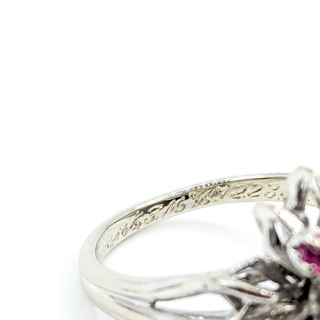 Ring Starburst .30ct Round Diamond .20ctw Ruby 14kw 16mm Sz4.5 5.25g 225110146