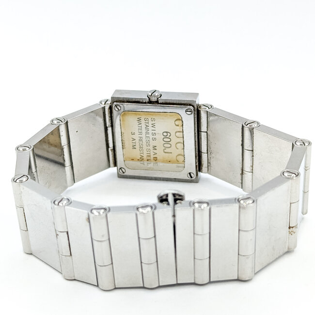 Watch Gucci 600J Square 25mm Stainless Steel 7.5" Watch Only 125126015