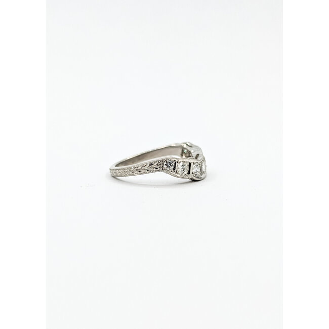 Ring Contour Milgrain .50ctw Round Diamonds Plat 4mm Sz4 4g 125120085