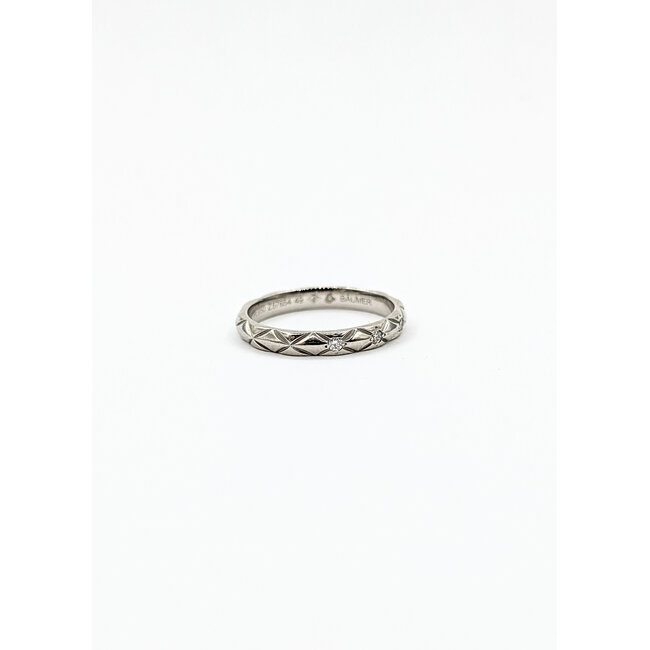 Ring Coco Chanel Crush Matelasse .03ctw Round Diamonds 950pt 2.6mm Sz5 3.09g 125120004