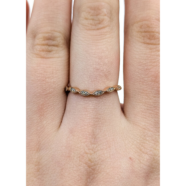 Ring Bridal Migrain .06ctw Round Diamonds 14kr 1.7mm Sz6 1.7g 125120043