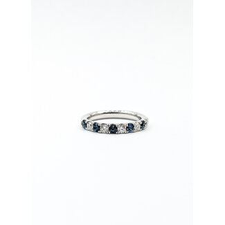 Ring Bridal .35ctw Round Diamonds .35ctw Teal Blue Sapphire 14kw 2.75mm Sz6.25 3.8g 125120078