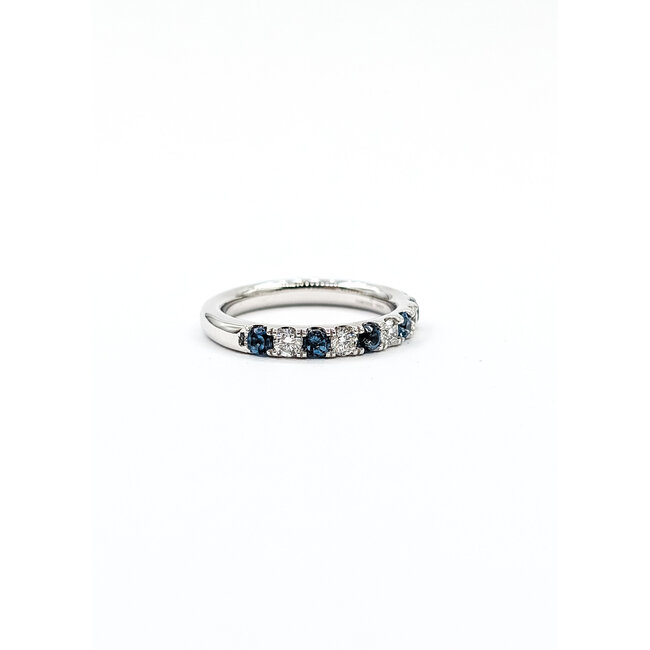 Ring Bridal .35ctw Round Diamonds .35ctw Teal Blue Sapphire 14kw 2.75mm Sz6.25 3.8g 125120078