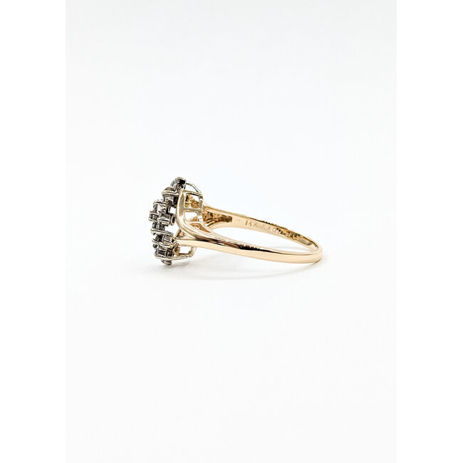 Ring Waterfall Cluster .38ctw Round Diamonds 14ky 14.3mm Sz8.5 3.3g 225120033