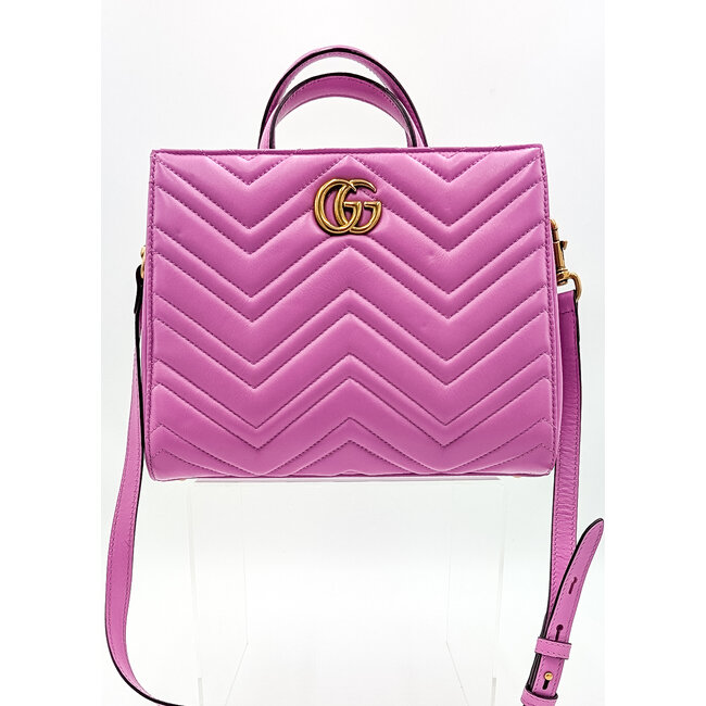 Handbag Gucci Chevron Matelasse Pink 2-Way 126015003