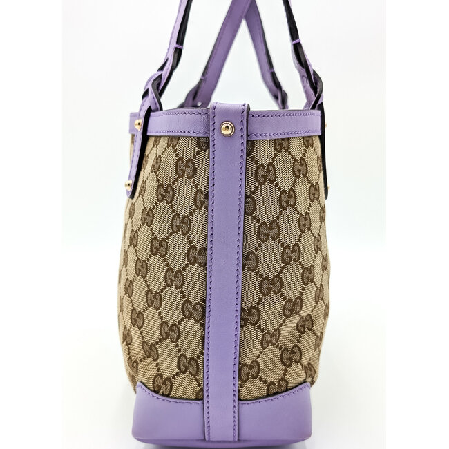 Shoulder Gucci GG Canvas Purple Leather Tote 126015004
