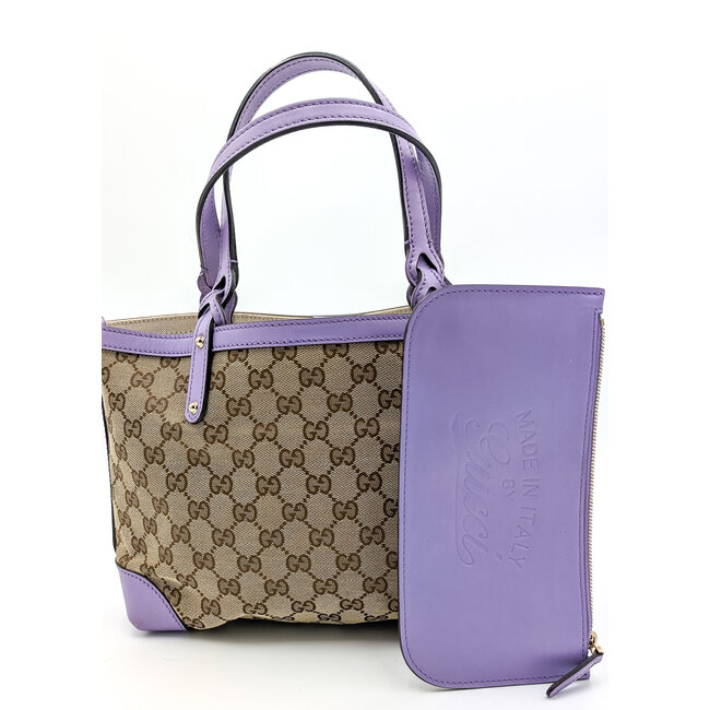 Shoulder Gucci GG Canvas Purple Leather Tote 126015004