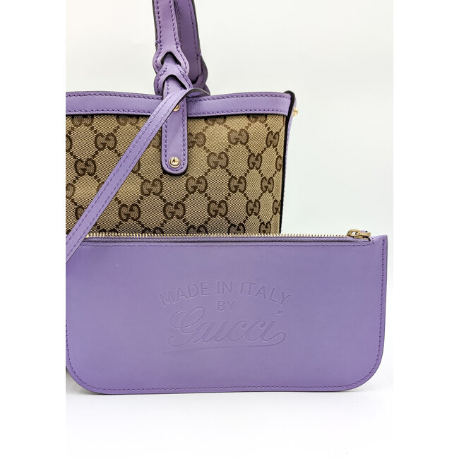 Shoulder Gucci GG Canvas Purple Leather Tote 126015004