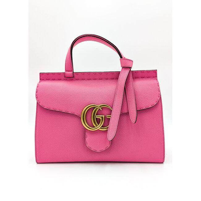 Handbag Gucci Marmont Pink Calfskin 126015008