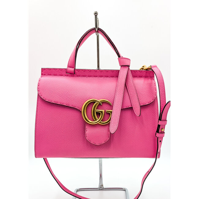 Handbag Gucci Marmont Pink Calfskin 126015008