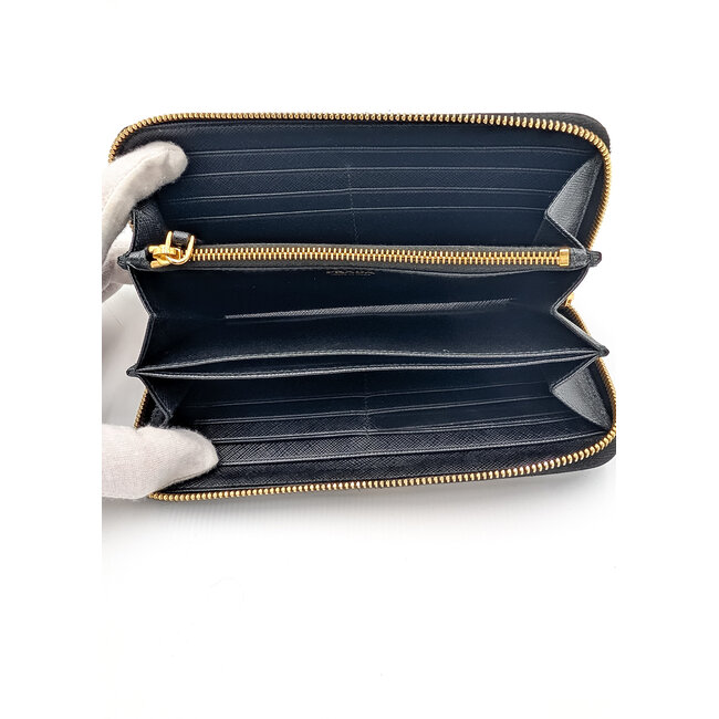 Wallet Prada Zippy Saffiano Black Leather 126015018