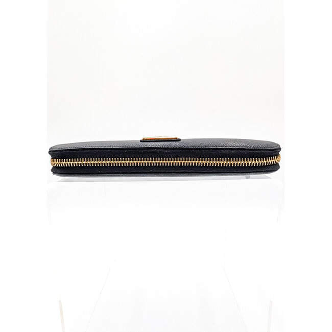 Wallet Prada Zippy Saffiano Black Leather 126015018