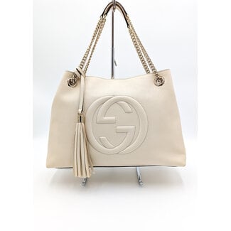 Shoulder Gucci Soho Interlocking GG White Leather 126015001