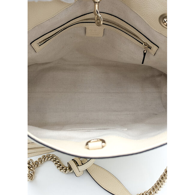 Shoulder Gucci Soho Interlocking GG White Leather 126015001