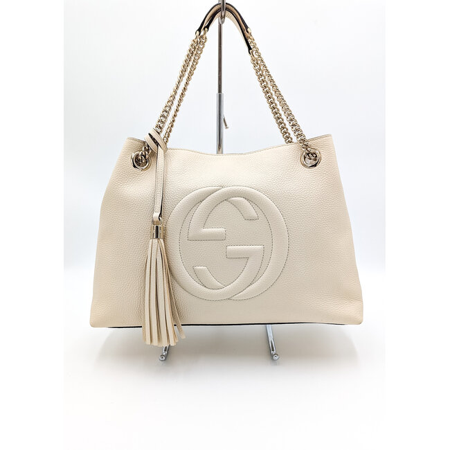 Shoulder Gucci Soho Interlocking GG White Leather 126015001