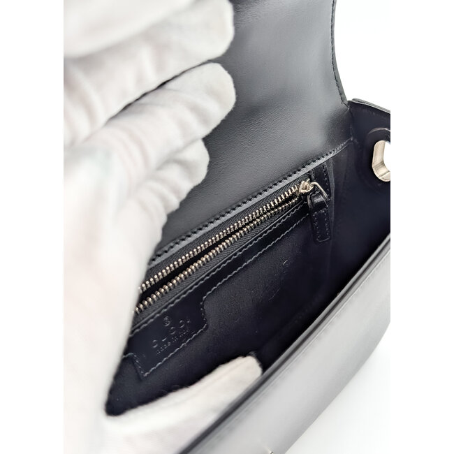 Handbag Gucci Petit GG Black Leather 126015041