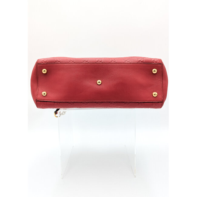Handbag Gucci Guccissima GG Red Leather 126015042