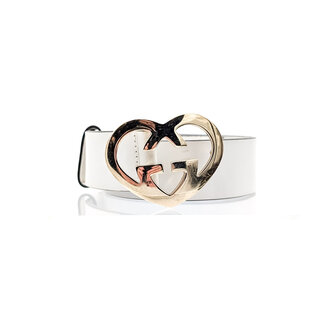 Belt Gucci Heart Interlocking G Buckle White Leather 126015048