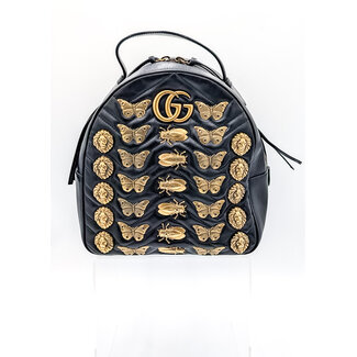 Backpack Gucci Animal Butterfly Print Black Calfskin 126015054