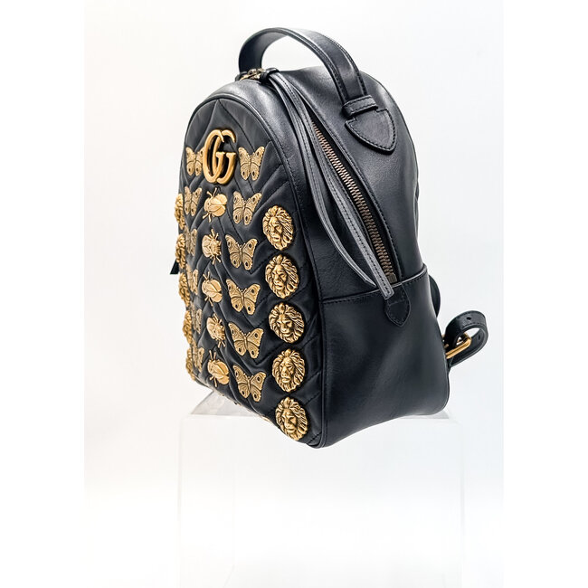 Backpack Gucci Animal Butterfly Print Black Calfskin 126015054