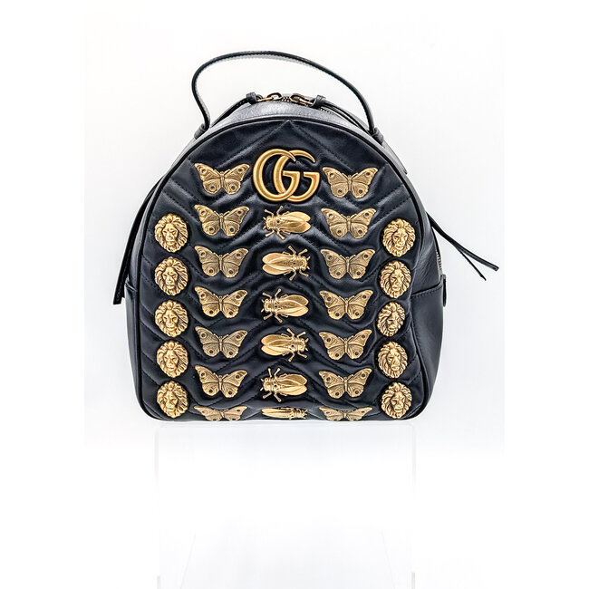 Backpack Gucci Animal Butterfly Print Black Calfskin 126015054