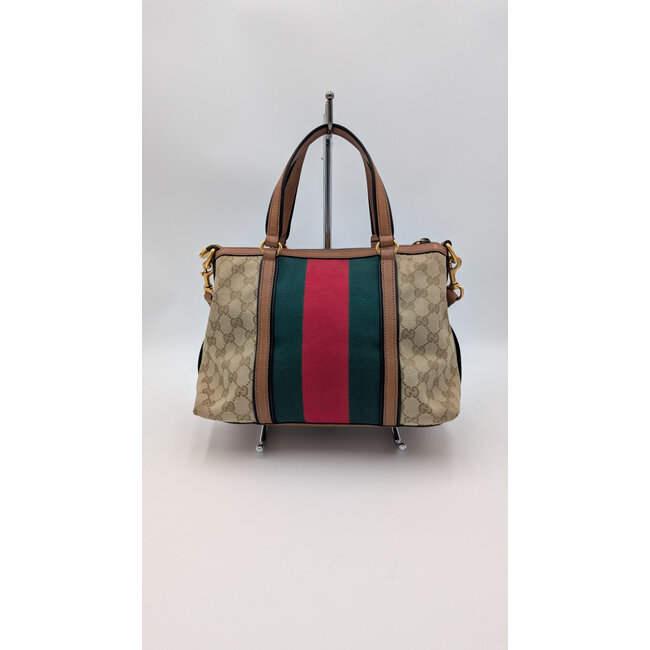 Handbag Gucci Sherry Line Red/Green Stripe 126015051