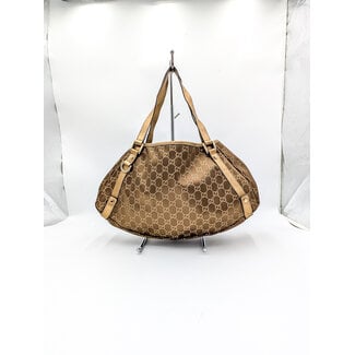 Handbag Gucci Abbey Golden Canvas Medium 126015063