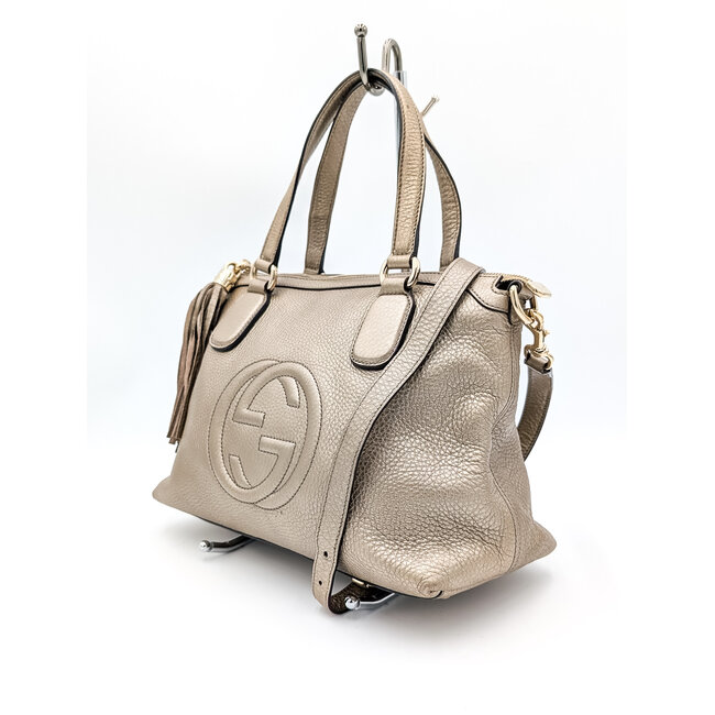 Handbag Gucci GG Tassel Golden Leather 126015060