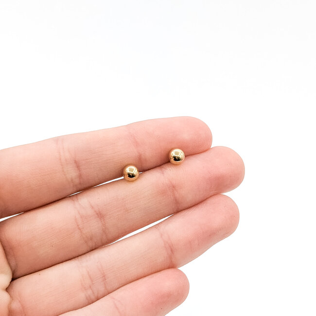 Earrings Ball 14ky 4.85mm .3g 125102022