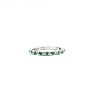 Ring Bridal .25ctw Round Diamonds .30ctw Emerald 14kw 2mm Sz6 1.7g 125120066