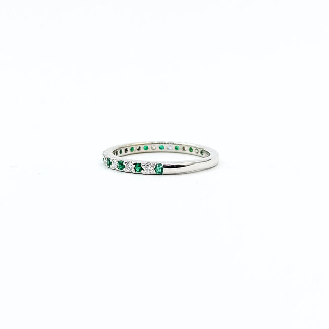 Ring Bridal .25ctw Round Diamonds .30ctw Emerald 14kw 2mm Sz6 1.7g 125120066