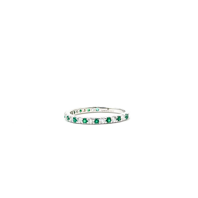 Ring Bridal .25ctw Round Diamonds .30ctw Emerald 14kw 2mm Sz6 1.7g 125120066