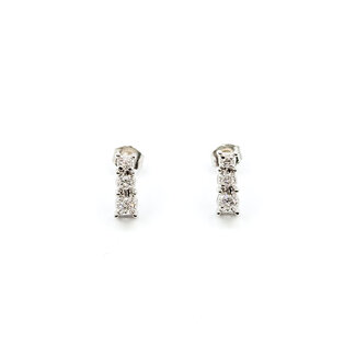 Earrings 3 Stone .25ctw Round Diamonds 14kw 1.84g 125120007