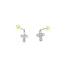 Earrings Stud Cross .10ctw Round Diamonds 14kw .55x.3" .74g 125120104