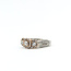 Ring 3-Stone Halo Milgrain & Wheat 1.00ctw Round Diamonds 14ktt 4.75mm Sz5.5 5.27g 125120002