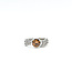 Ring 3-Row .05ctw Round Diamonds 1.60ct Orange Zircon 14kw Sz6.75 7.6g 225120035