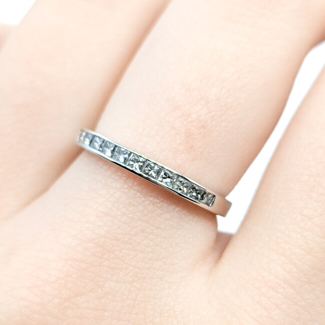 Ring Bridal .33ctw Princess Diamonds 14kw sz6.5 1.8g 125120084