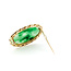 Brooch Carved Jade 14ky 40mmx30mm 8.2g 225120037
