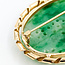 Brooch Carved Jade 14ky 40mmx30mm 8.2g 225120037