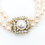 Bracelet Double Strand 2.00ctw Round Diamonds 13mm, 7mm South Sea Pearl 18ky 15mm 7.5" 37.95g 225120006