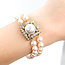 Bracelet Double Strand 2.00ctw Round Diamonds 13mm, 7mm South Sea Pearl 18ky 15mm 7.5" 37.95g 225120006
