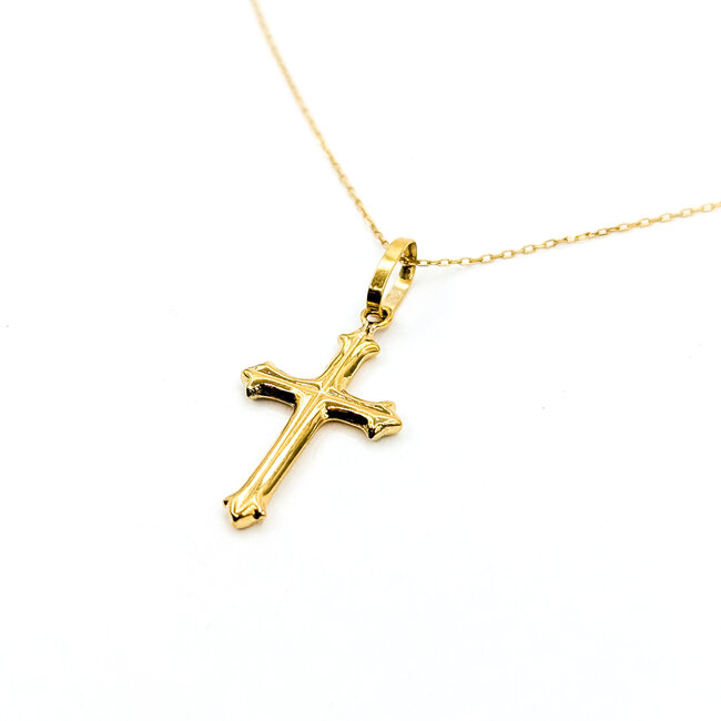 Pendant Cross 18ky 1.1x.5" 14-15" 1.12g 125122004