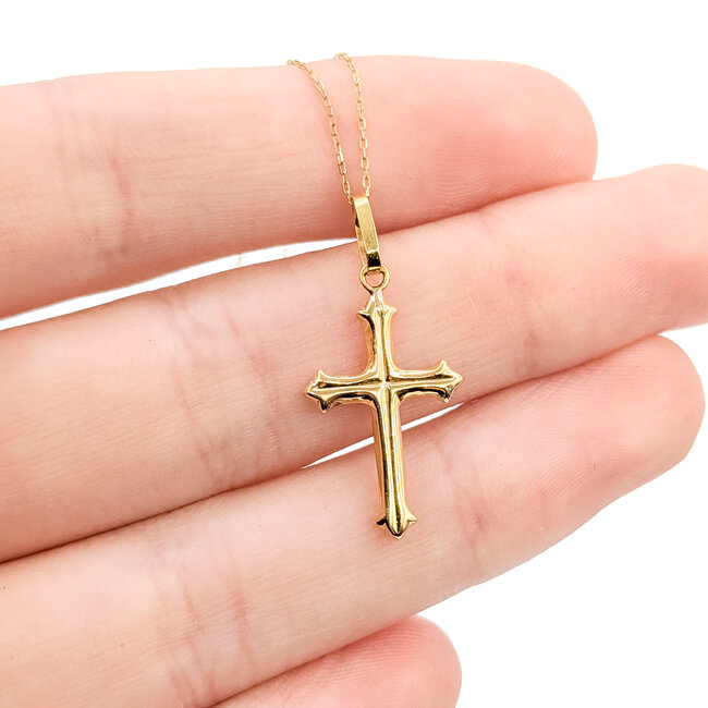 Pendant Cross 18ky 1.1x.5" 14-15" 1.12g 125122004