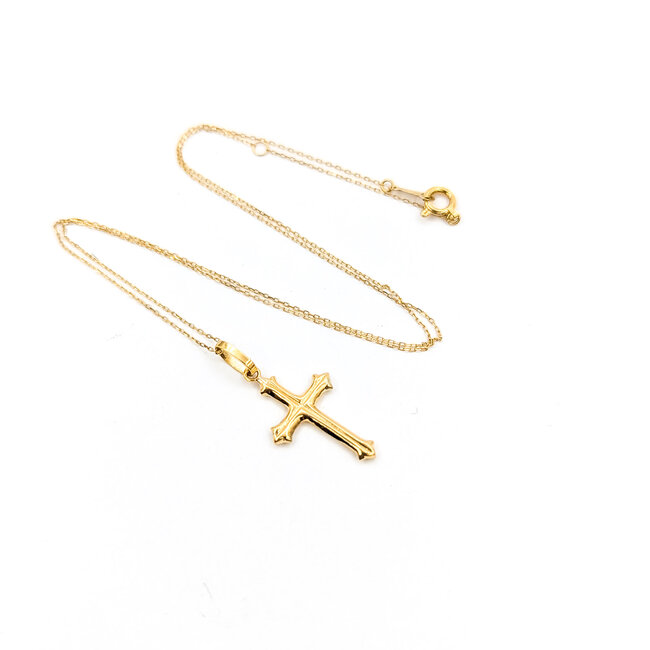 Pendant Cross 18ky 1.1x.5" 14-15" 1.12g 125122004