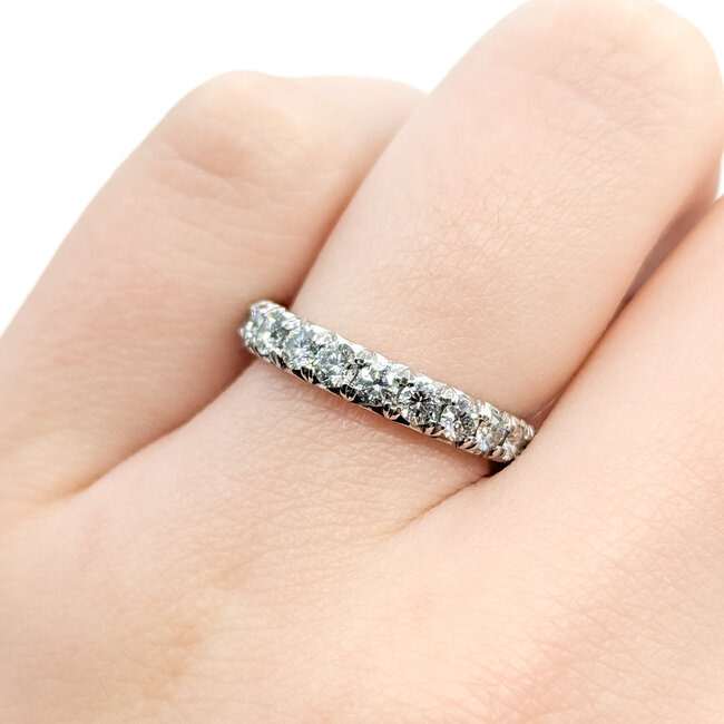 Ring Bridal 3/4 Eternity .75ctw Round Diamonds 14kw 3.3mm Sz5.5 1.6g 125120017
